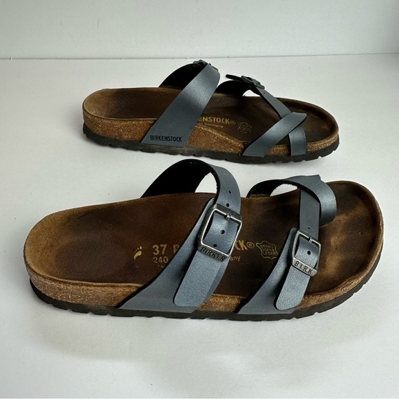 Birkenstock Mayari Metallic Blue Sandals Women's Size 6 or Men's Size 4 Shoes 37 - Picture 2 of 12